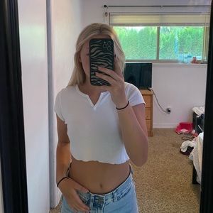 white crop top